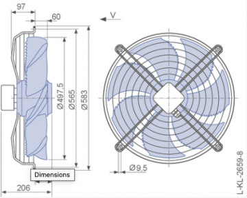 Ventilator axial de aspiratie Ziehl FN 050-SDK.4F.V7P1